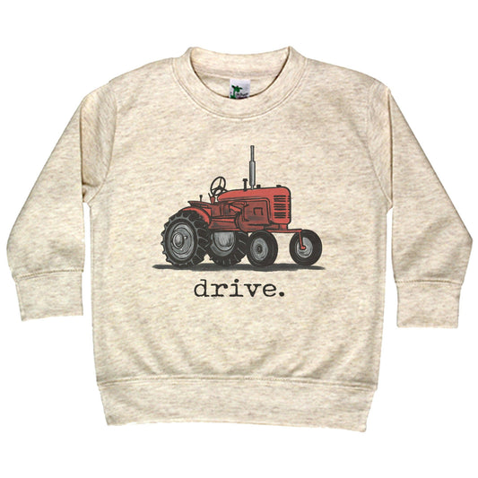 "Drive" Red Tractor Toddler Long Sleeve Shirt